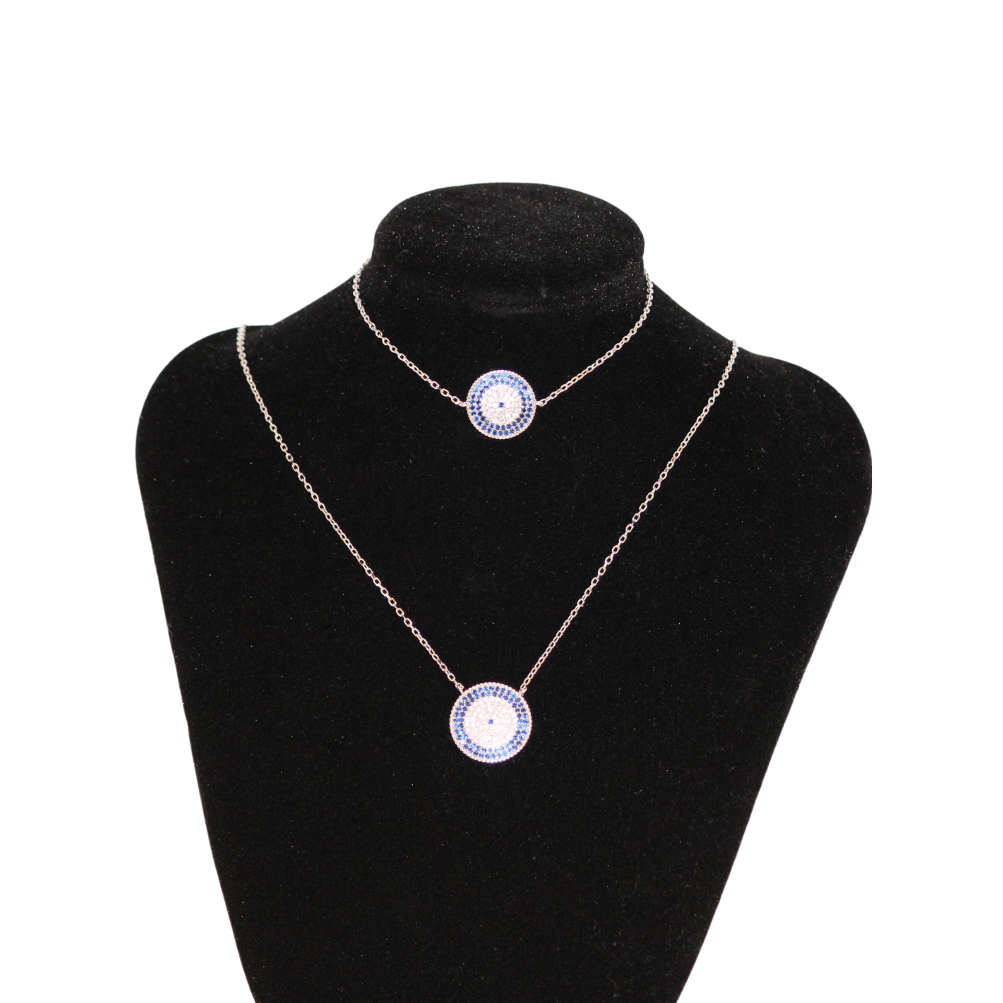 Blue Gem Pure Silver Necklace Set